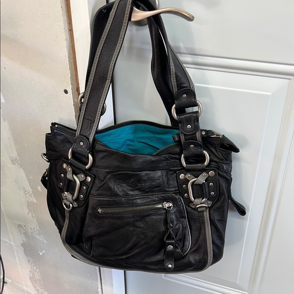 Juicy Couture Black Shoulder Bag with Leather Finish